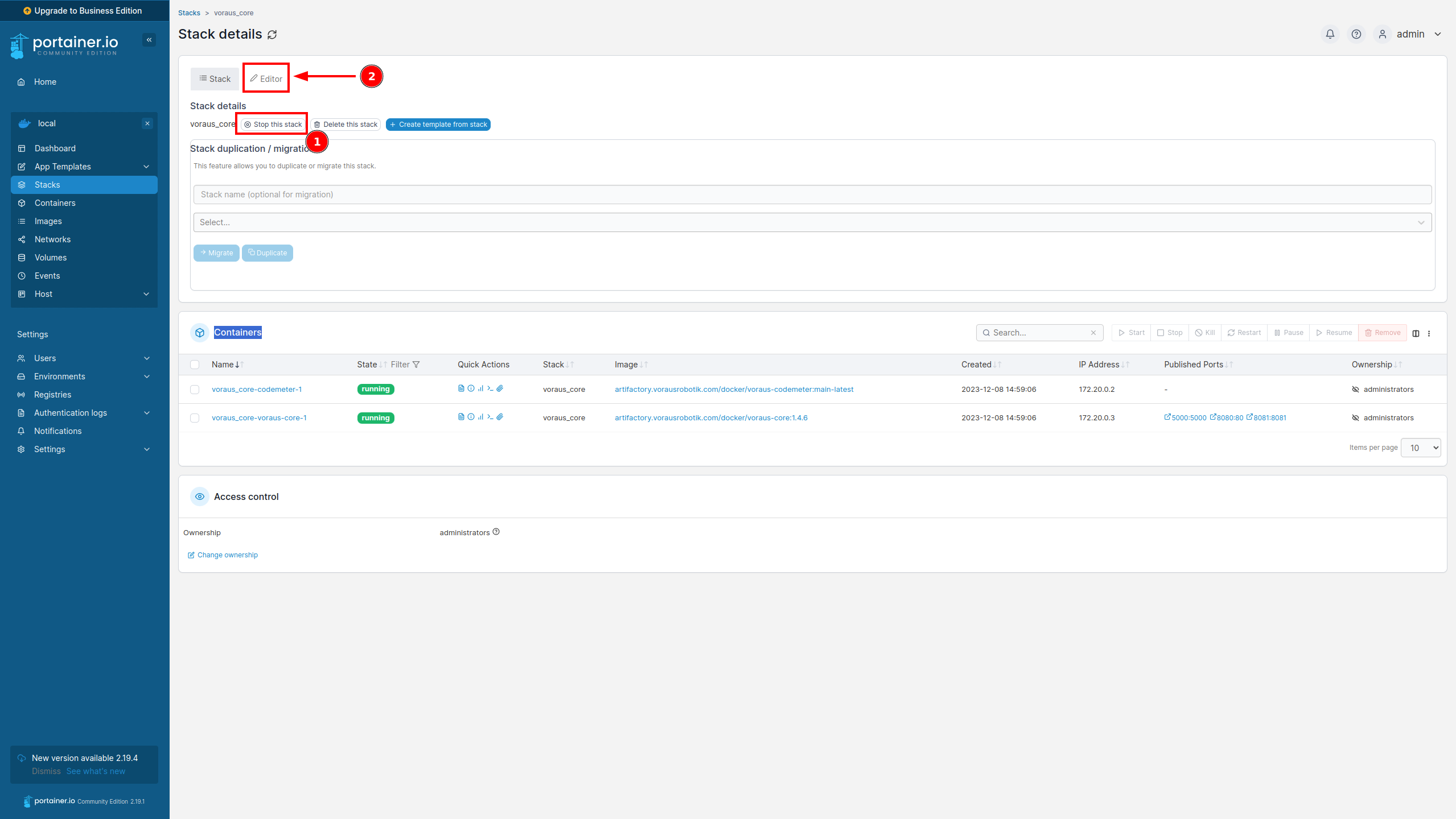 voraus_core stack overview