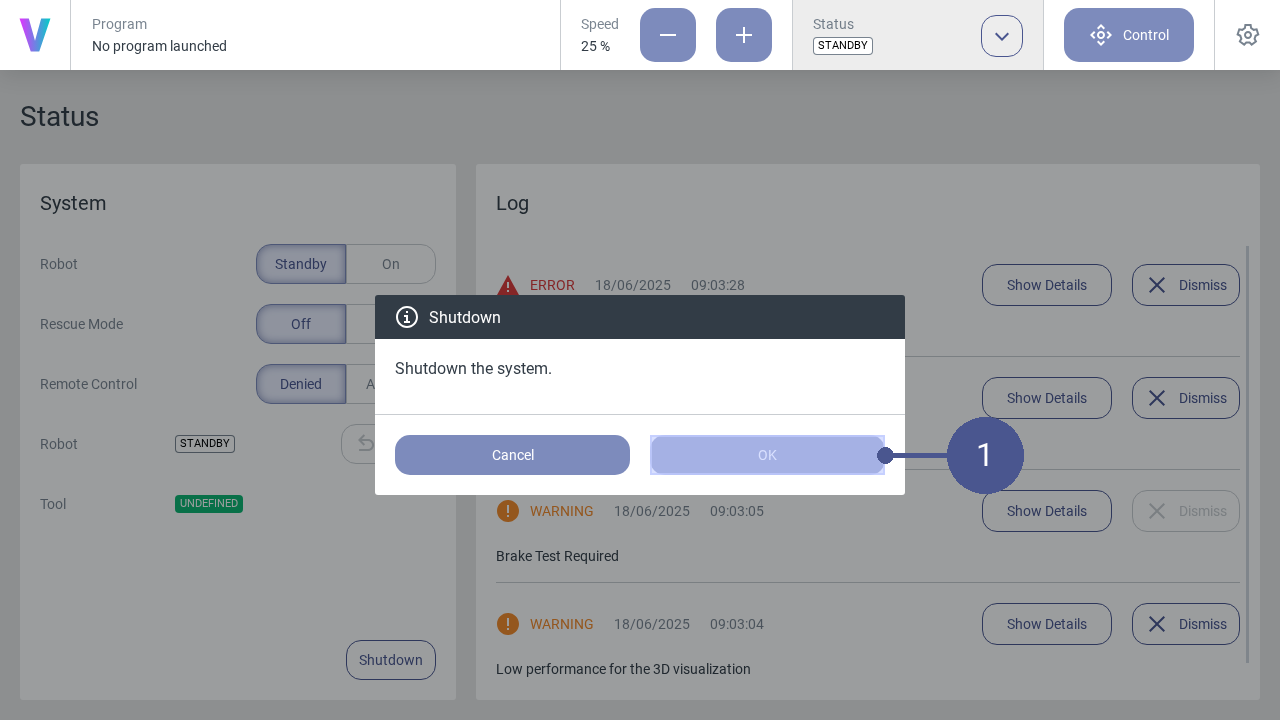 Switch off the voraus.core