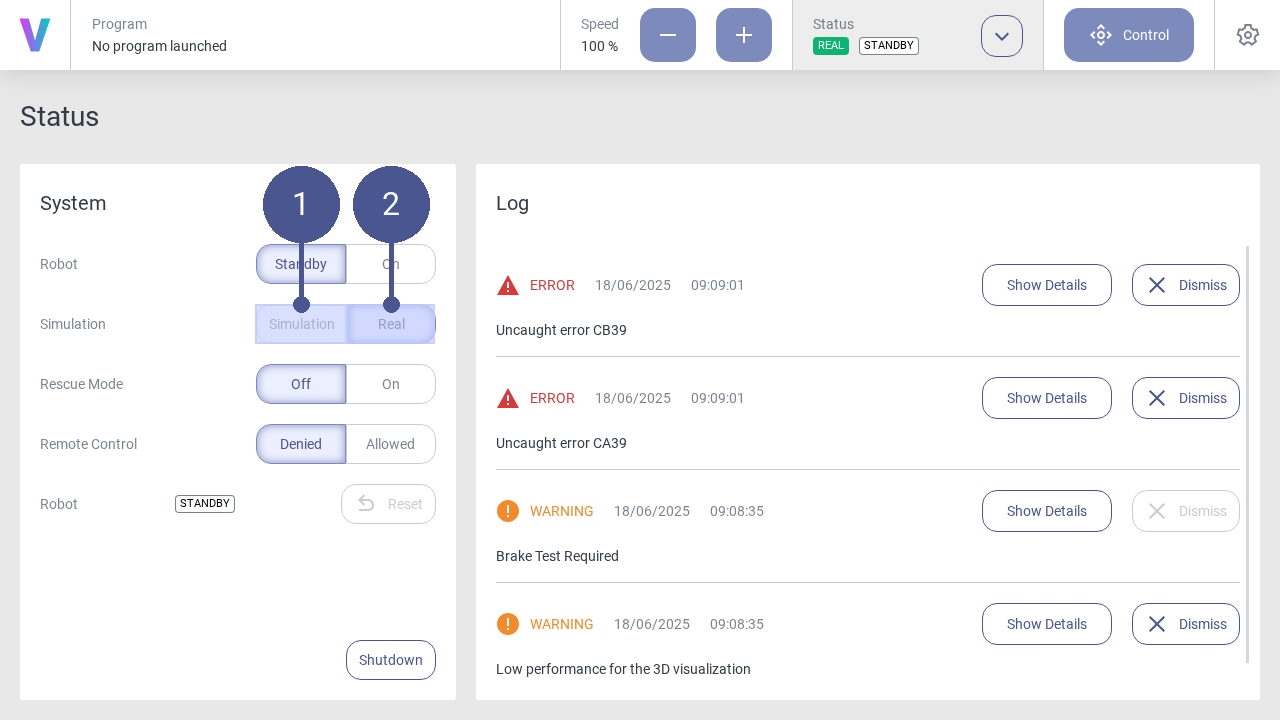 Activate/Disable simulation mode