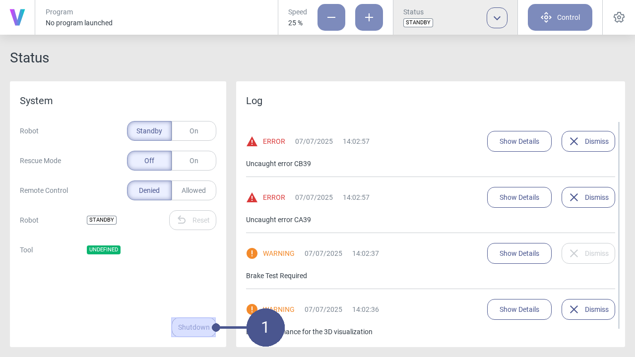 Status menu