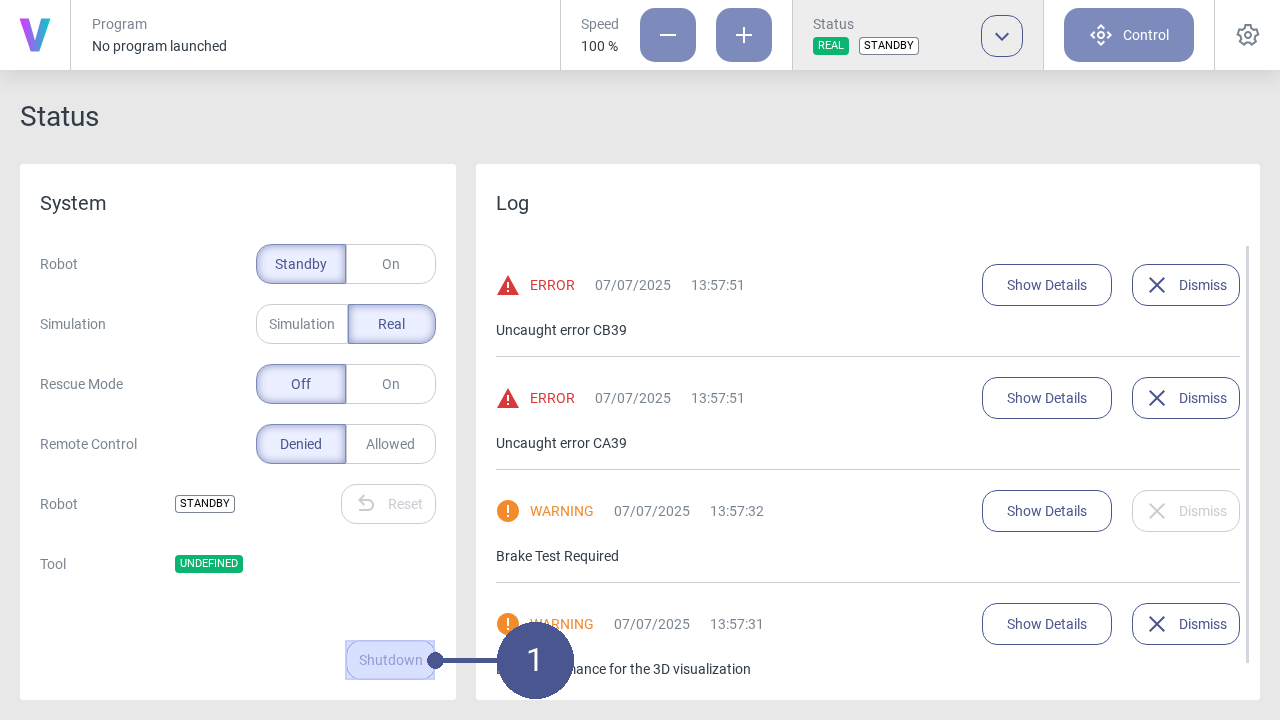 Status menu