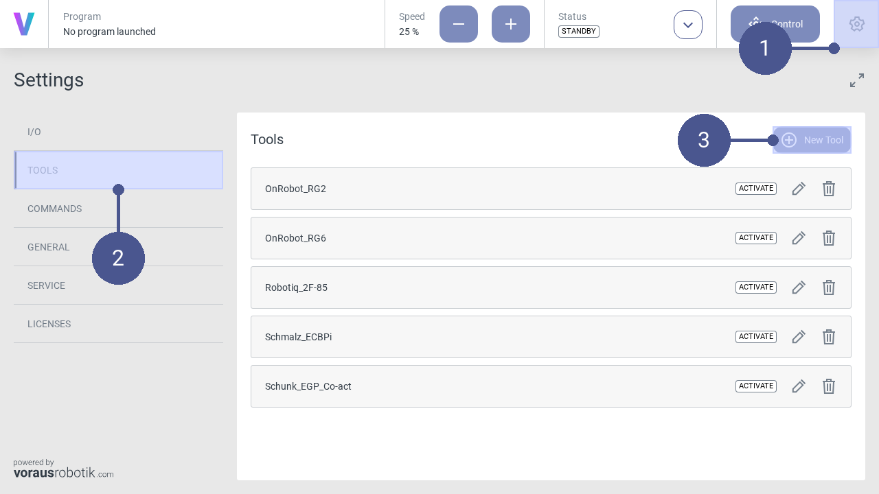 Open the settings menu