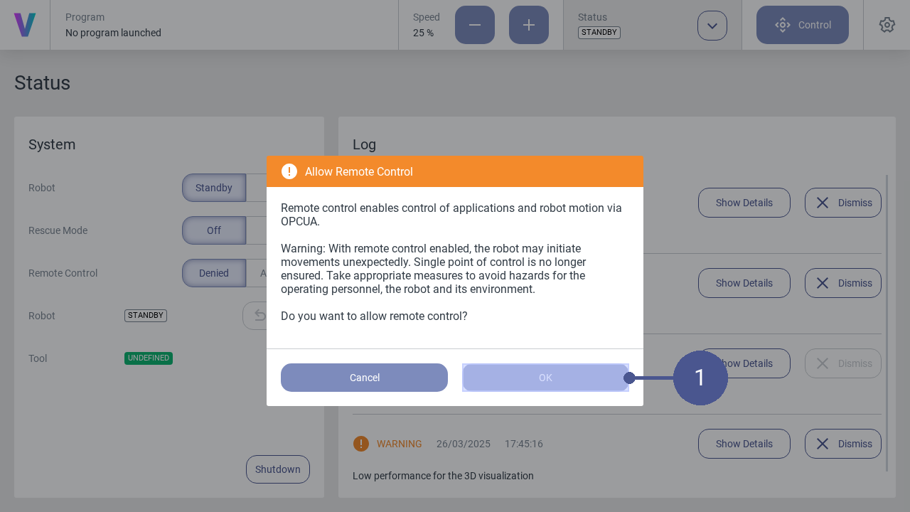 Activate remote mode