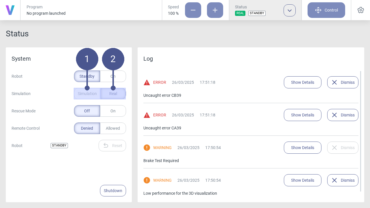 Activate/Disable simulation mode