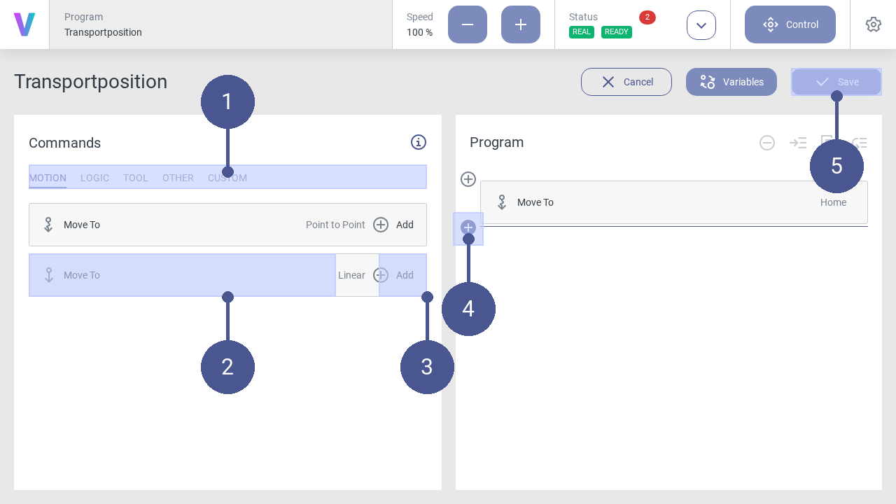 Add commands to program