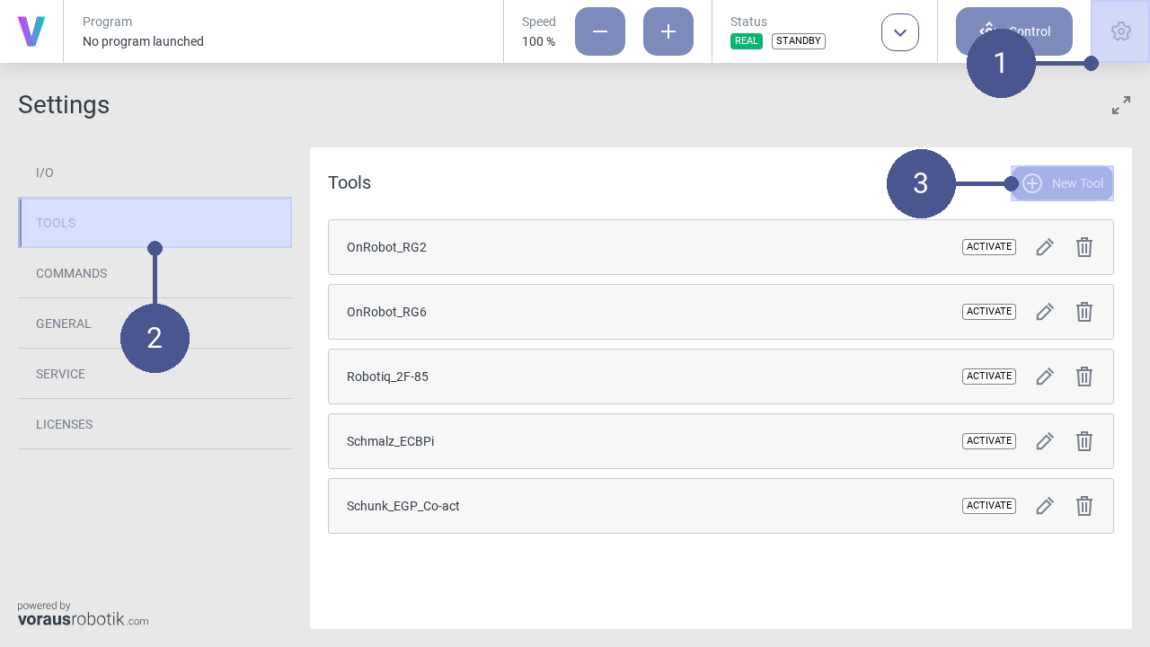 Open the settings menu