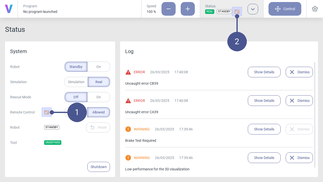 Overview status badges