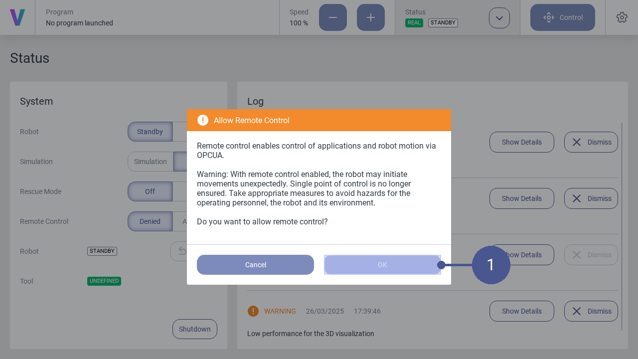 Activate remote mode