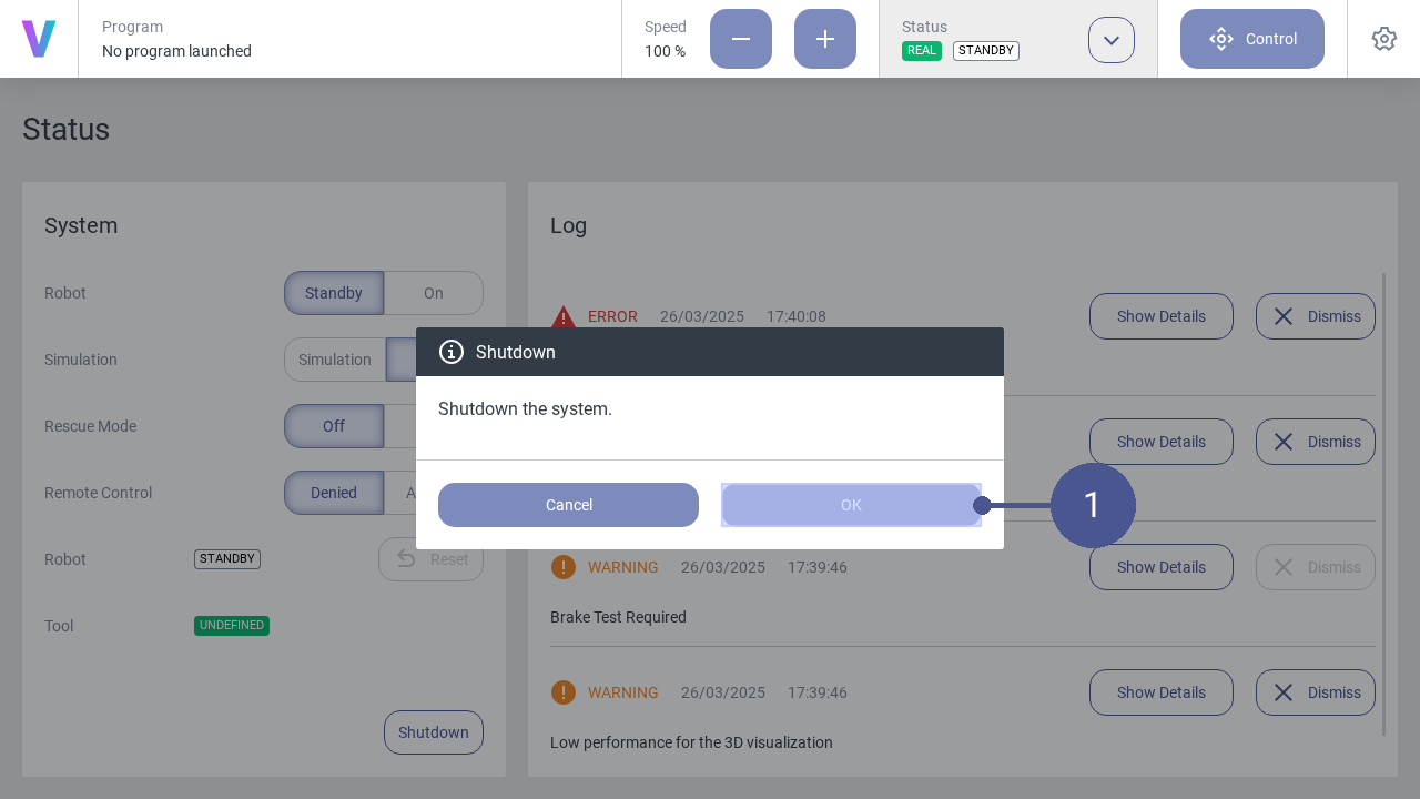Switch off the voraus.core