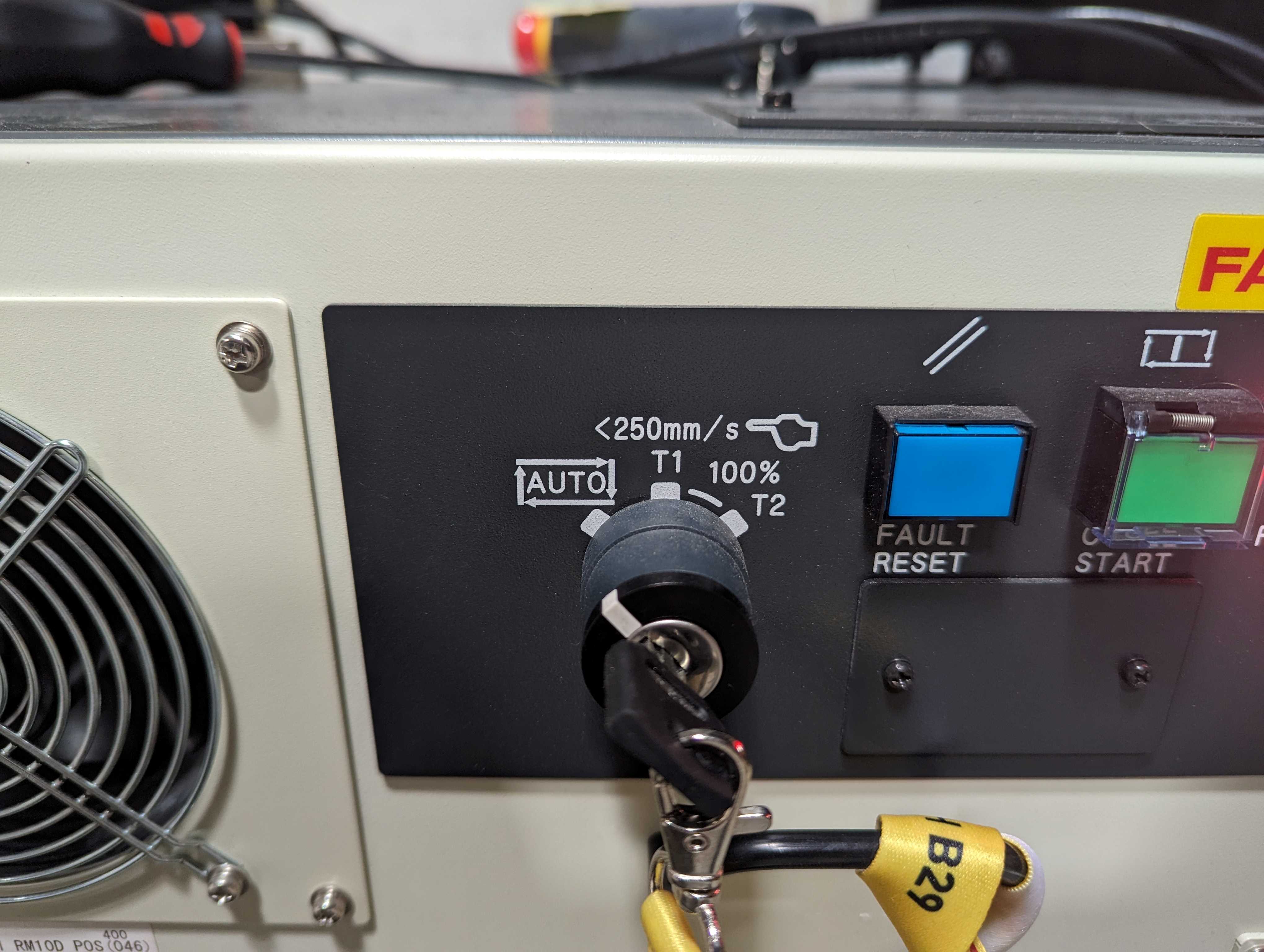 Key switch for toggling between manual and automatic mode